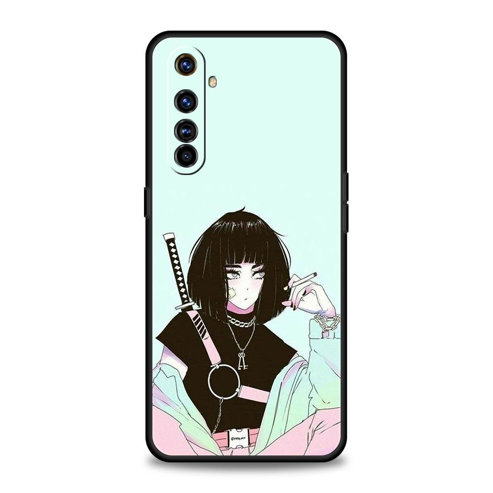 For Realme 10 9 8 5G 7 6 GT2 Pro Plus 9i 8i C21 C11 C25 C35 Japanese Style Anime Girl Phone Case For Realme GT Neo 2 3 3T Cover