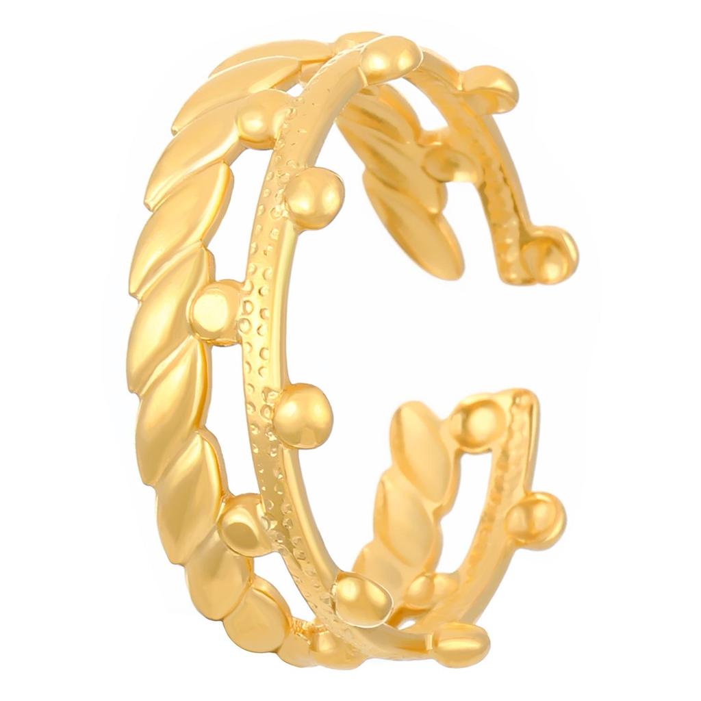 High-End Edelstahl Blumen- & Seestern Offener Ring für Damen