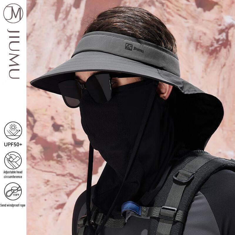 JIUMU Outdoor Sun Visor Hat with Neck Flap CW138