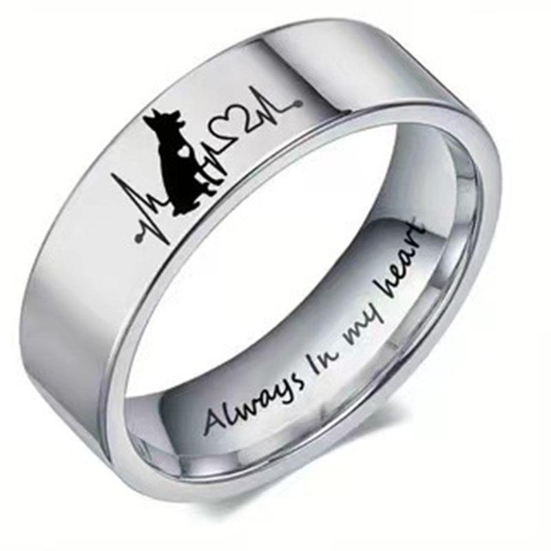 Кольцо-сердце из титановой стали 8 мм для влюбленных, ювелирное изделие 6