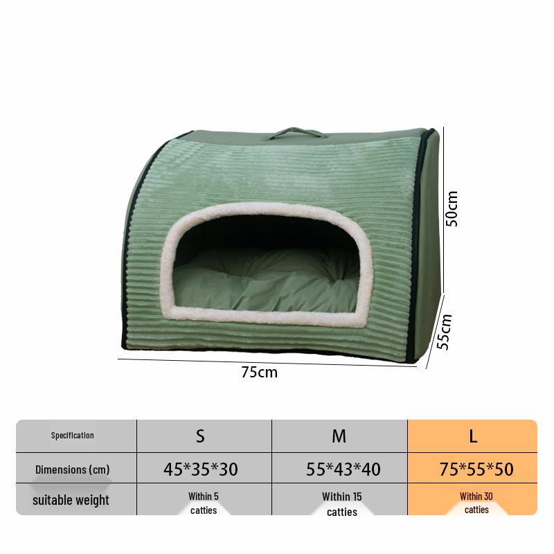 Universele Semi-Gesloten Huisdiervilla: Winddicht & Warm Katten- en Hondennest voor Alle Seizoenen
