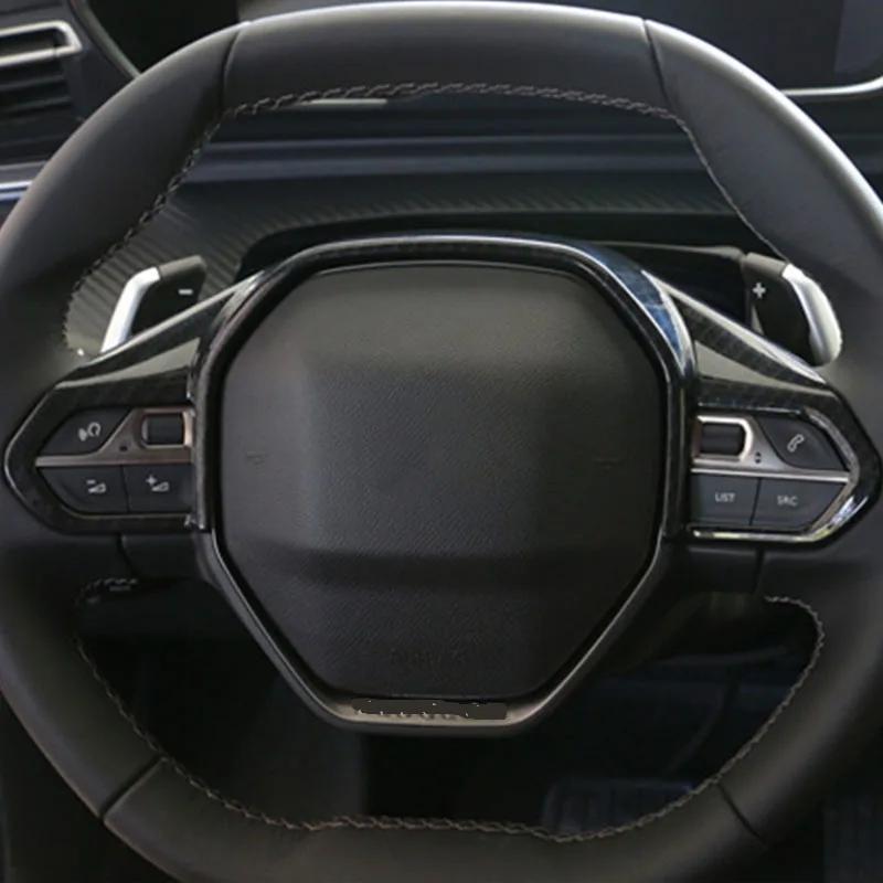 For Peugeot E-208 508 208 3008 GT 4008 5008 2016-2020 Car Steering Wheel Panel Cover Sequins Trim Accessories