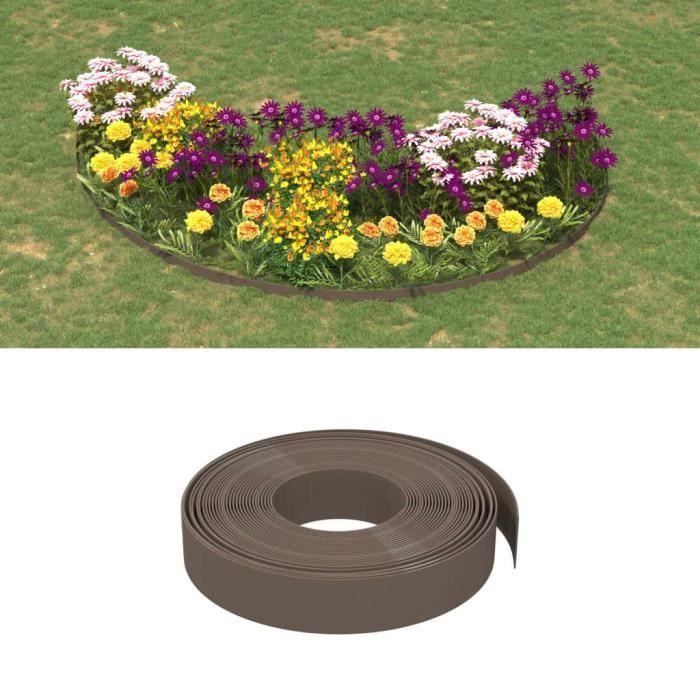 VidaXL Bordures de jardin 4 pcs marron 10 m 10 cm polyéthylène 3155438