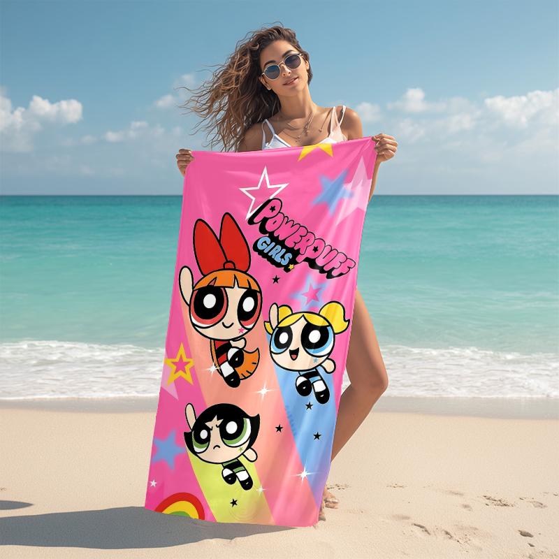 1Pc Powerpuff Girls Adventure Beach Towel Microfiber Beach Towel Thin Absorbent For Beach Swimming Yoga Bath Sports 0917297