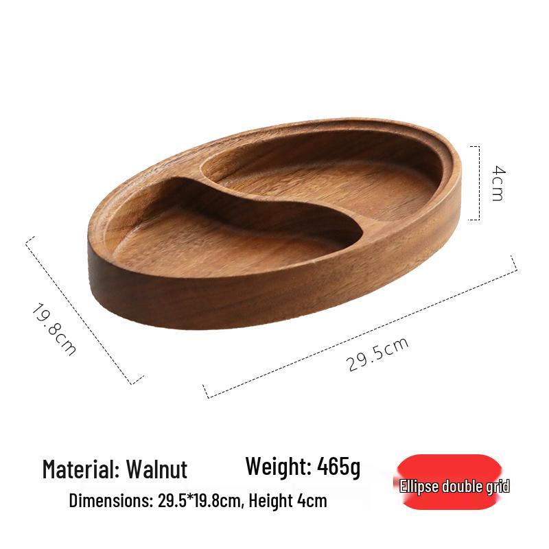 Walnut Wood Dessert Tray: Fruit, Nuts, Snacks & Tea Plate