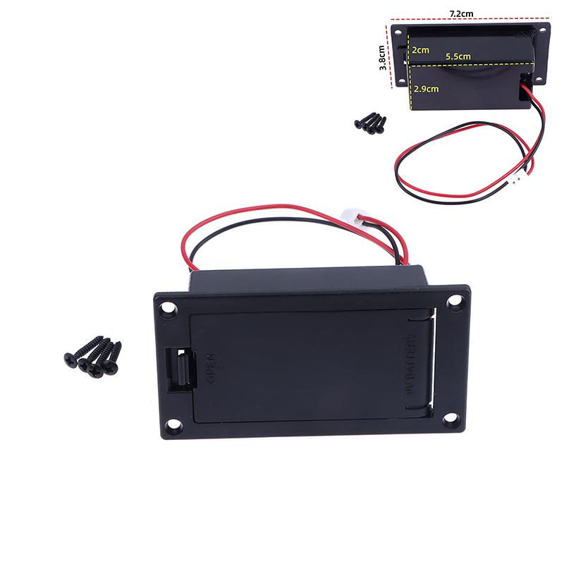 DIY Accessories 9V Battery Case Holder Cover Box Black for Acoustic Guitar Bass Pickup Essential Guitar Parts Set