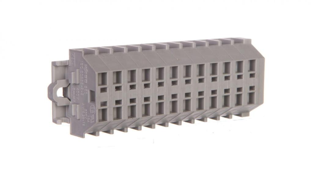 2-Wire Terminal Block 1.5mm2 12-Track Gray Screw Mount 260-112