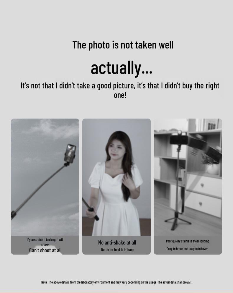 Ultra-Stable Anti-Shake Selfie Stick & Tripod for Travel, Vlogs, and Live Streaming