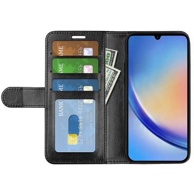 Für Samsung Galaxy A34 5G Crazy Horse Textur Hülle Leder Brieftasche Ständer Folio Flip Cover