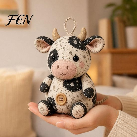 Proyecto de Costura con Tela Floral Patchwork Ratón Kit DIY, Set de Manualidades Hecho a Mano con Tela, Relleno y Botones Lindos de Decoración de Peluche, Adorno Relleno