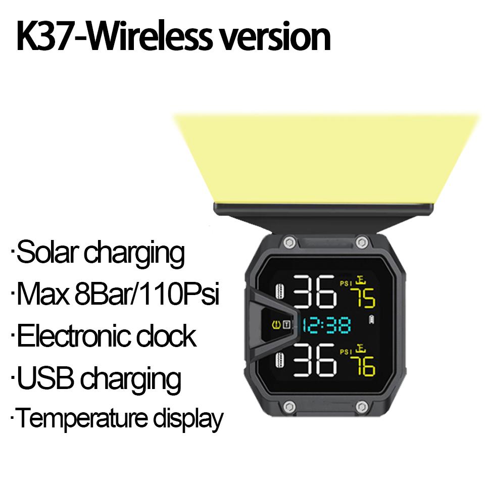 Sistem de Monitorizare a Presiunii Anvelopelor TPMS pentru Motocicletă 0~8Bar 2 Senzori Afișaj Precis Tester Anvelope Accesorii Motocicletă