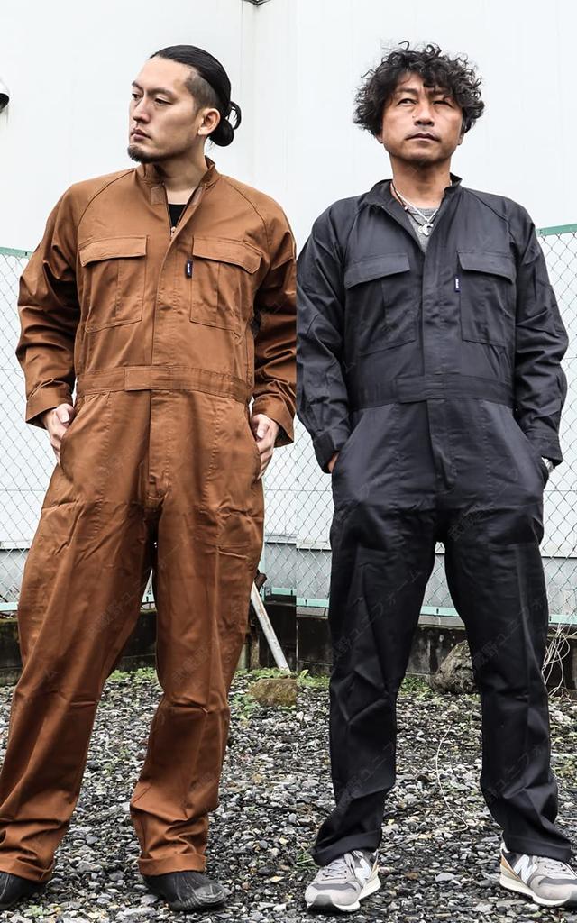 Kurodaruma Long Sleeve Clothes Jumpsuit 49058 Cotton Work Clothes Annual Coveralls Easy To Move All Seasons [Musashino Uniform] 100% Year-round Men's