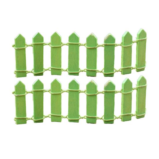 2 Pcs Mini Wood Fence Micro Landscape Ornaments 4x1.2 Inch Miniature Fairy Garden Picket Fence Figurine for Dollhouse Home Garden Plant Pot DIY Crafts