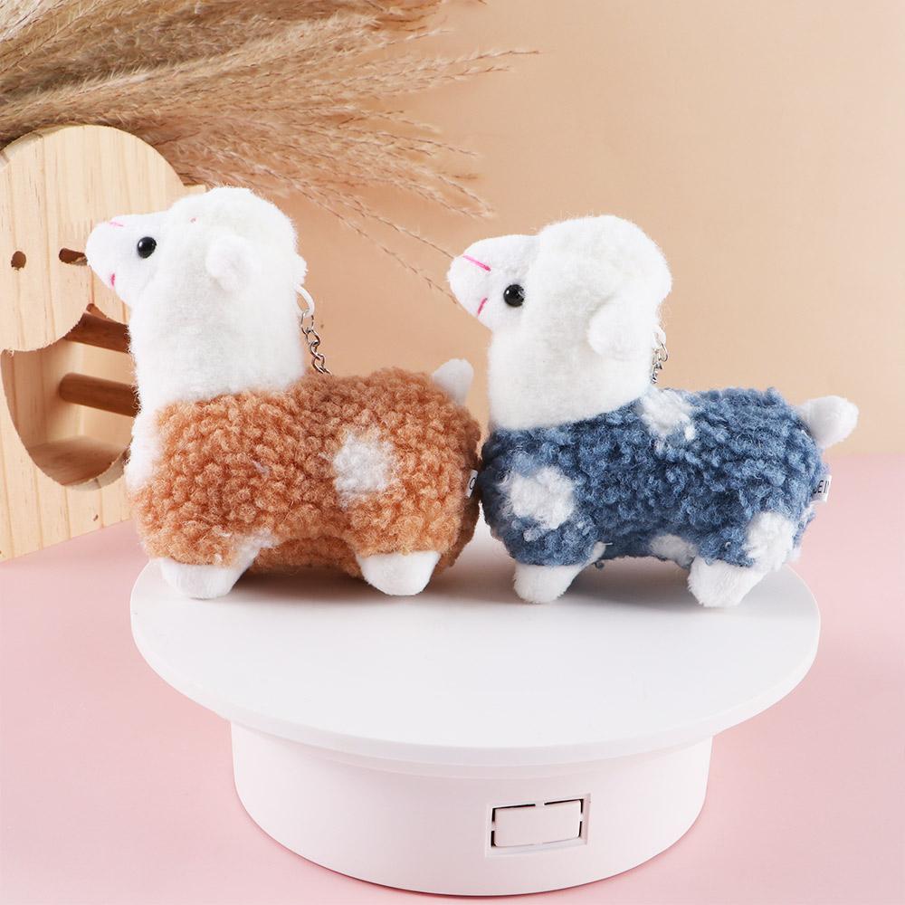 Car Key Horse Bag Pendants Key Chain Doll Stuffed Toy Plush Animals Keyrings Alpaca Plush Keychains