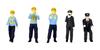 PM Office A 180 Super Mini Figure 4 Expert Railroad Worker Set, 180 Scale PVC Painted Complete Figure MS043