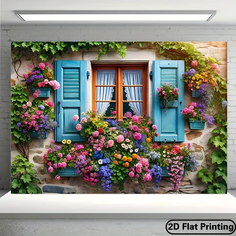 

Rural Fresh Breeze Decoration Tapestry Flower Shop Atmosphere Romantic Healing Wind Background Cloth 74x94cm(29x37in)