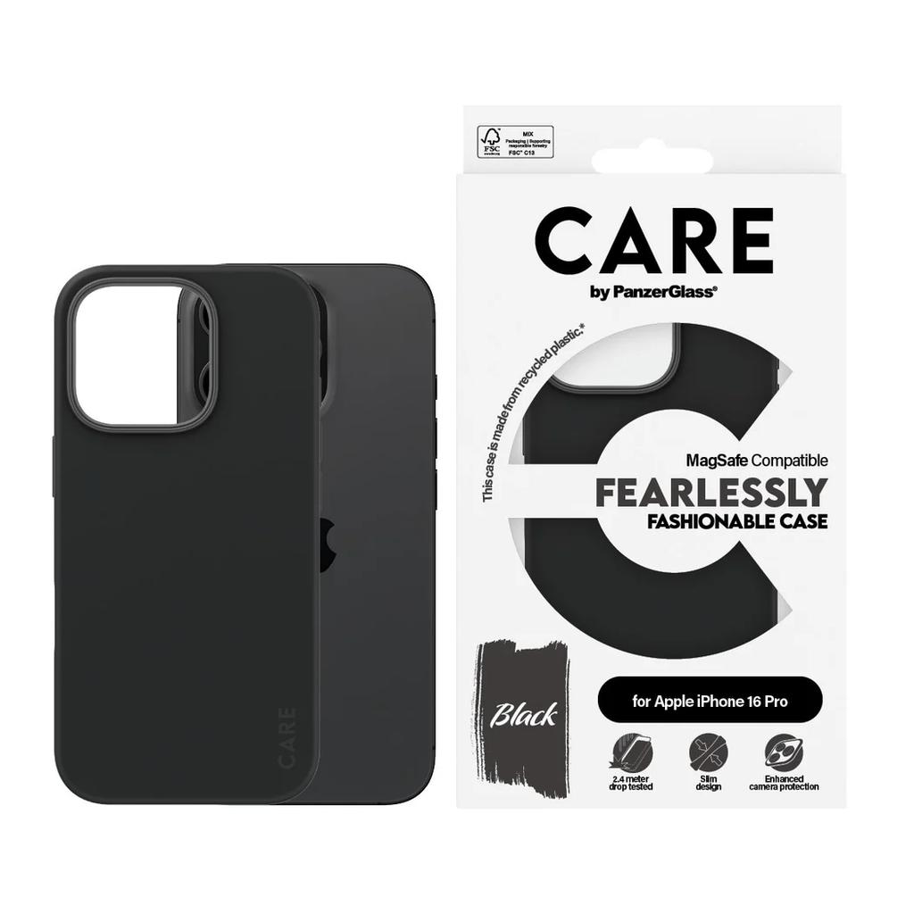 CARE by PanzerGlass Hülle Fashion Schwarz MagSafe iPhone16 PRO | CARE