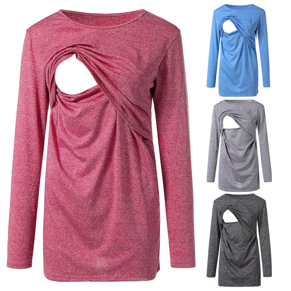 Buy Women's Maternity Nursing Long Sleeves Casual Top Breastfeeding