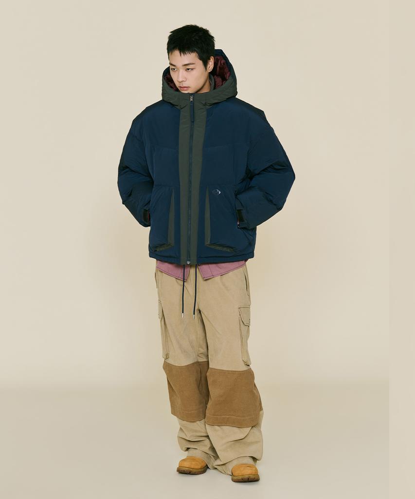 NONTYPE Hood Layered Down Parka (Navy)