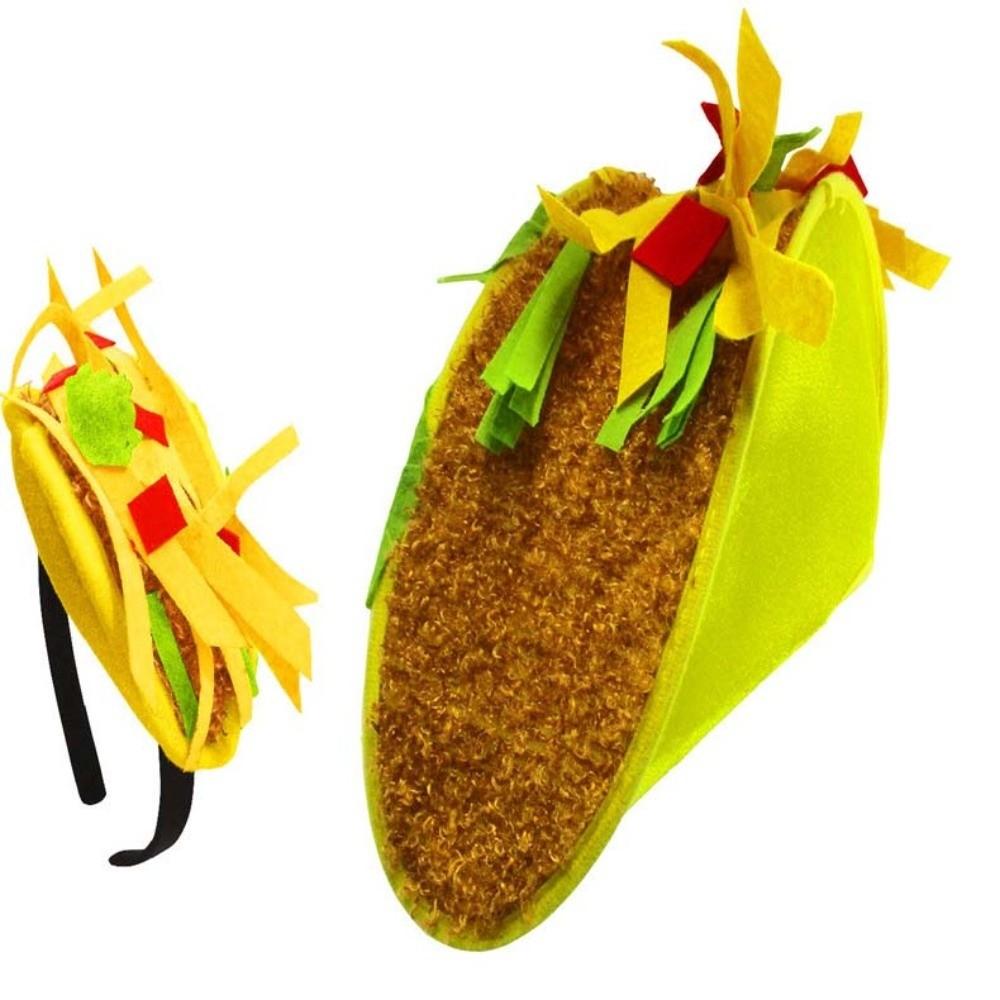 Friends Halloween French Fries Hat Funny Personalized Taco Hair Hoop Yellow Head Accessories Creative Pizza Hat Men