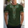 Herren T-Shirts Übergröße Ethnischer Stil Muster Grafikdruck T-Shirt Sommer Kurzarm T-Shirt Übergroße Freizeit T-Shirts für Herren