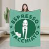 Tommy Cash Espresso Macchiato Decken Weiche Neuheit Plüsch Überwurfdecke für Sofa Sessel Reise Flanell Tagesdecke Bettbezug