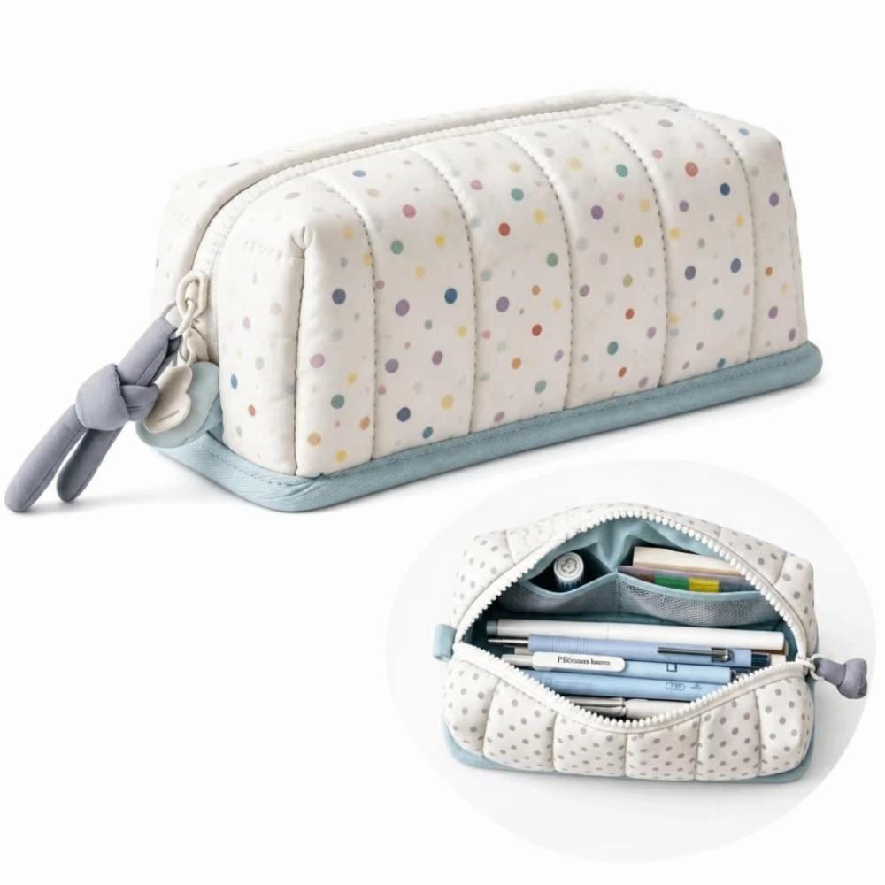 Dot Pattern Pencil Box Large Capacity Stationery Bag Creative Creative Pencil Case For Students
