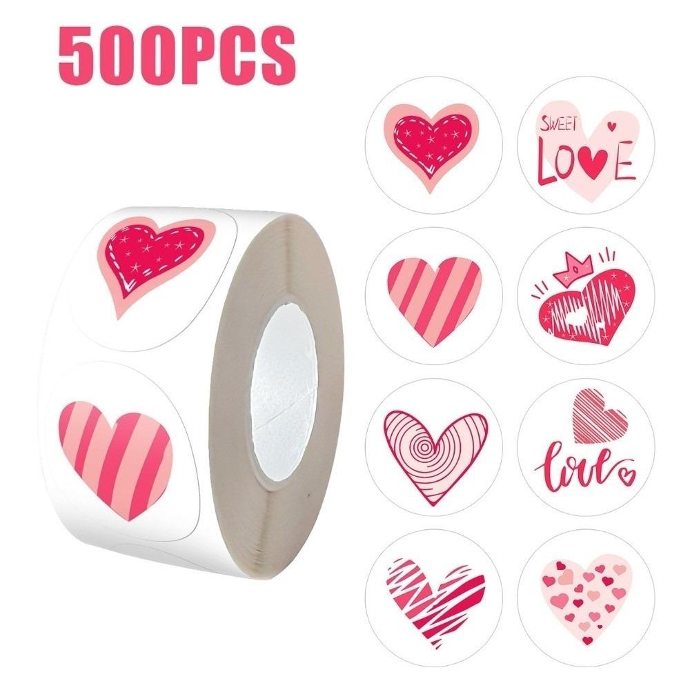 500Pcs/Roll Valentine s Day Sticker Self-adhesive Heart-shaped Sealing Sticker Roll Type Multi-use Roll Sticker 1600*900*700MM бежевый