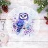 Colorful 2D Owl Wind Spinner Metal Garden Decor with Floral Design for Outdoor Patio Yard Decoration No Electricity Needed Durable Gift