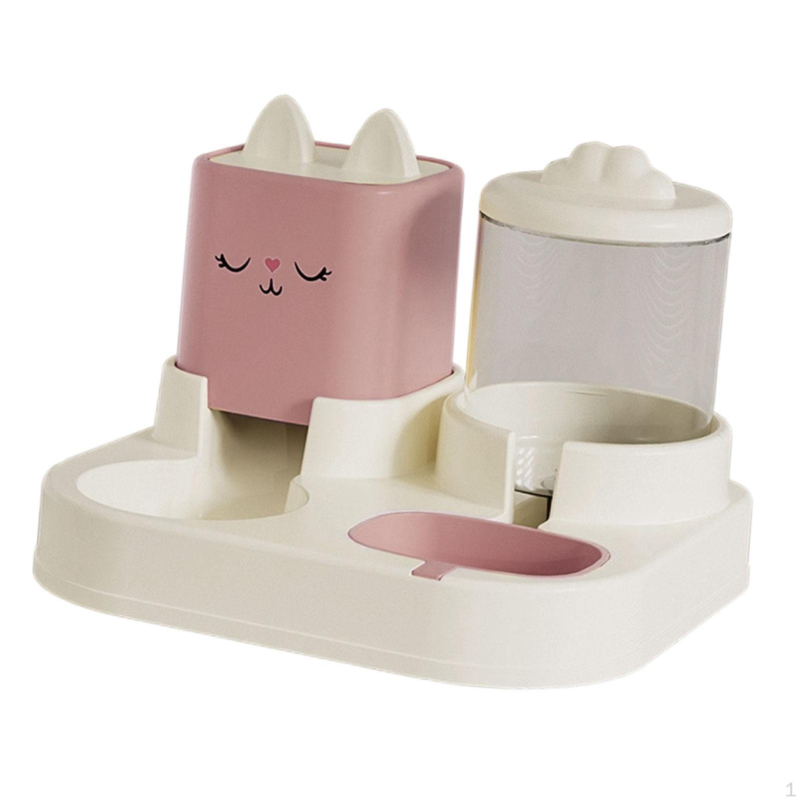 

Automatic Cat Feeder Waterer, Food Dispenser, Detachable Double Bowl, Drinking , Pet Water Bowl