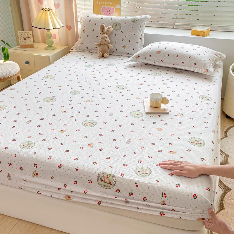 Bettbezug Hautfreundliches Bettlaken Home Elastische Spannbettlaken Bedruckter Matratzenschoner Roupa de Cama (Kein Kissenbezug)