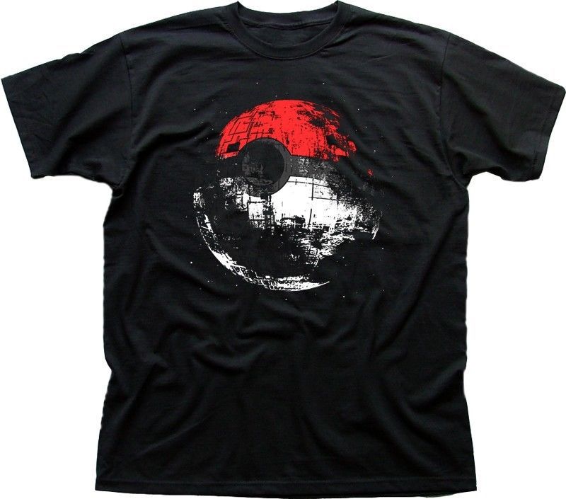 STAR WARS inspired Death Star PokeStar black t-shirt 9369 S разноцветный