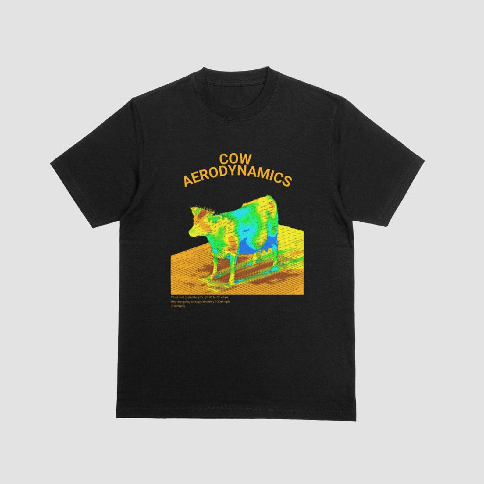 Cow Aerodynamics Shirt, Funny Meme Shirt, Funny Nerdcore Shirt, Goofy Ahh T shirt, Physics Lover Gift, Physics Nerd Shirt, Meme T shirt, Gift 3XL