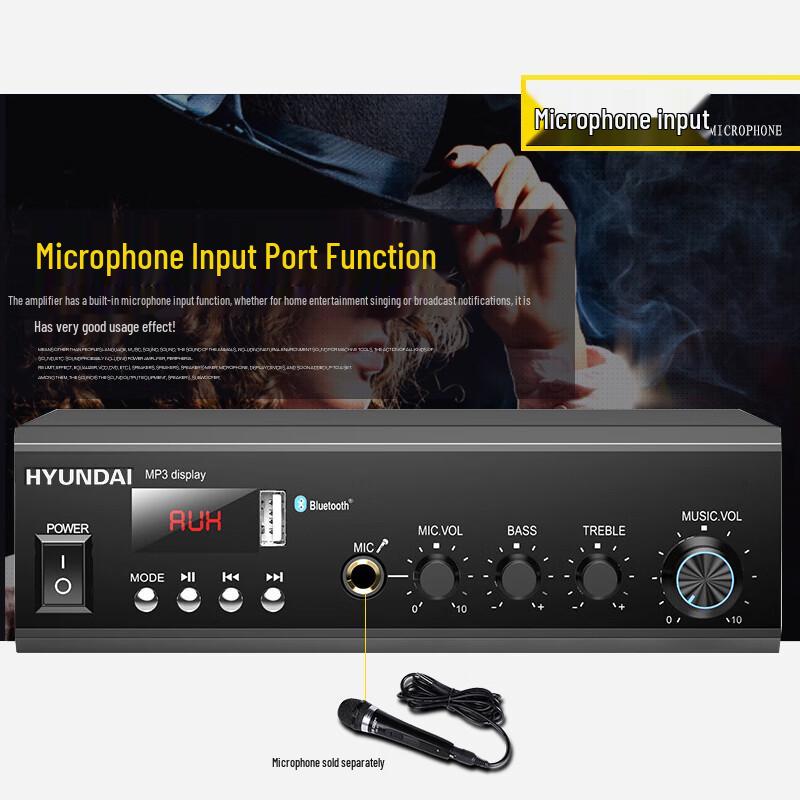 Amplificatore di Indirizzo Pubblico Bluetooth a Tensione Costante Hyundai Spina CN (adattatore incluso)
