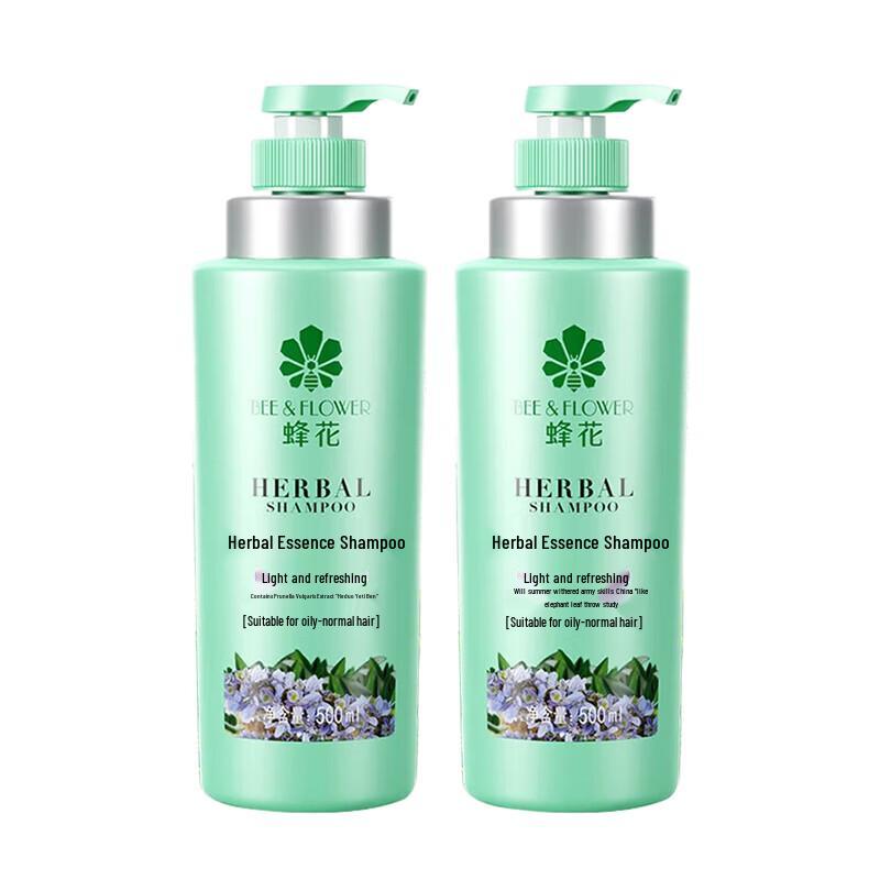 Bee & Flower Herbal Essence Shampoo, Light & Refreshing, 2-Pack