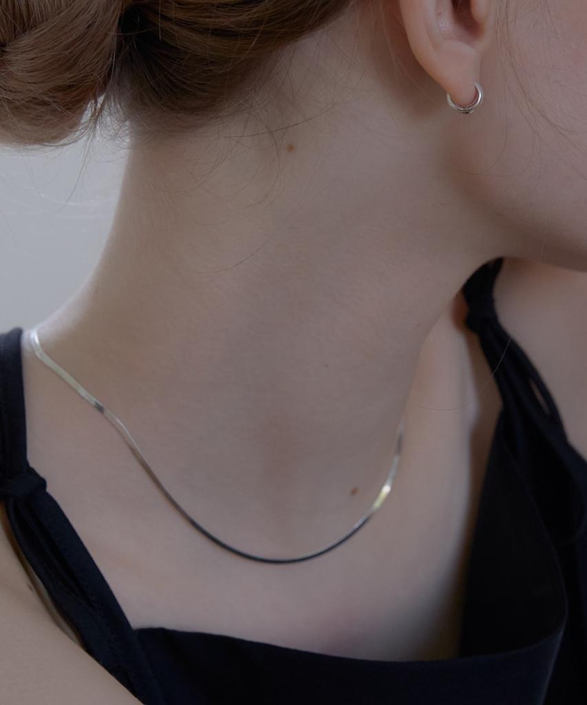 Alleun Silver 925 Flat Snake Chain Necklace