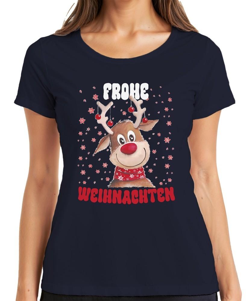 Merry Christmas Cute Deer Reindeer Xmas Xmas Ladies TShirt S