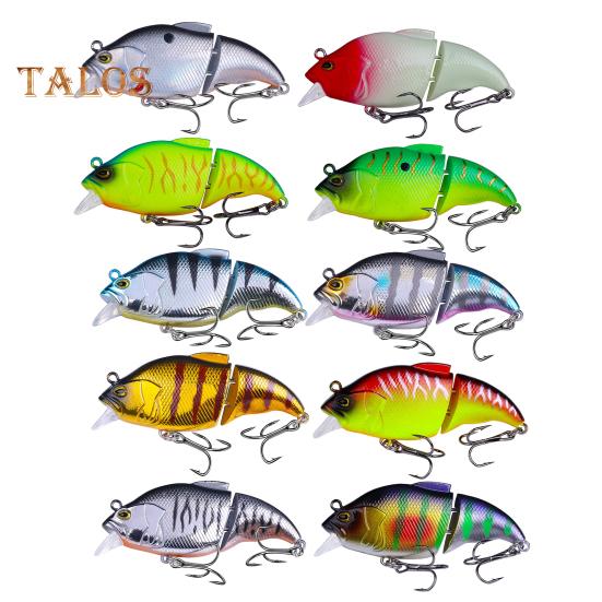 7.5CM/12G Multi-Jointed VIB Fishing Lure with Hooks Realistic 2-Section Swimbait Hard Artificial Bait Freshwater Saltwater Fishing Accessories
