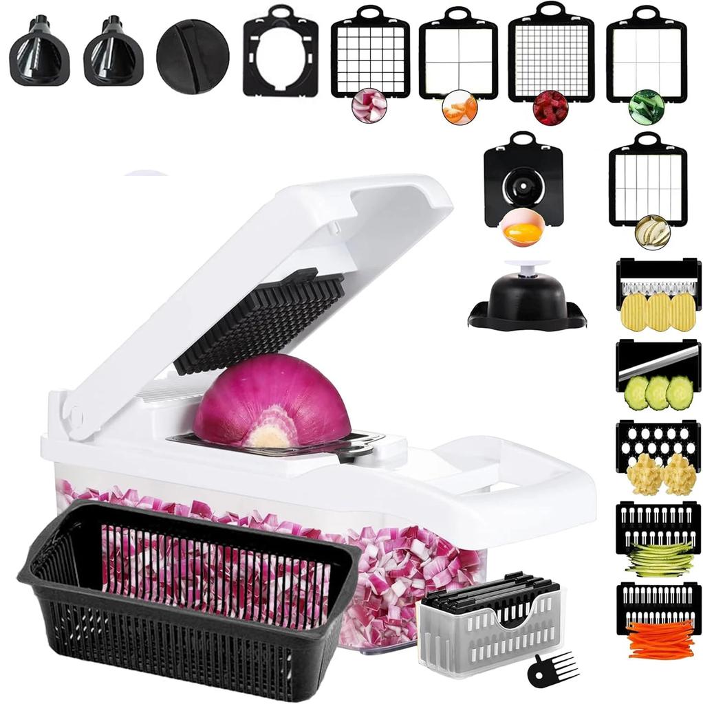25in1 Multifunction Vegetable Chopper Fruit Slicer Onion Dicer Potato Grater Garlic Press Vegetable Cutter Kitchen Gadgets Tool