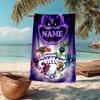 Custom Name Ultra-Soft Beach Towel with Smiling Critters Theme,Ideal for Pool - Camping, Diving - Perfect Travel Essential, Vibrant Beach Towel.