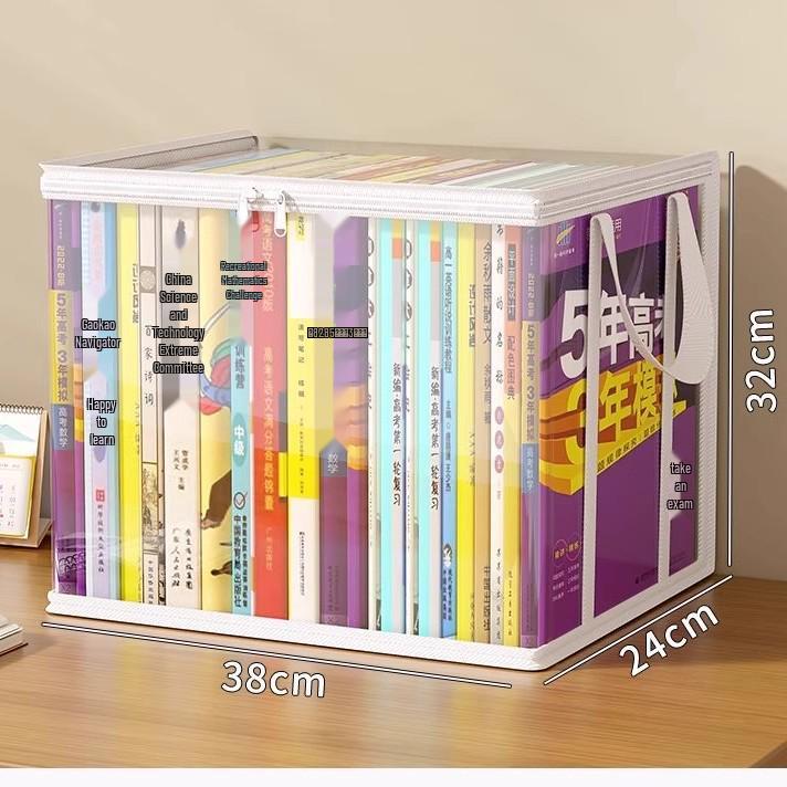 Extra Thick Transparent Book Storage Box for Classrooms and Homes