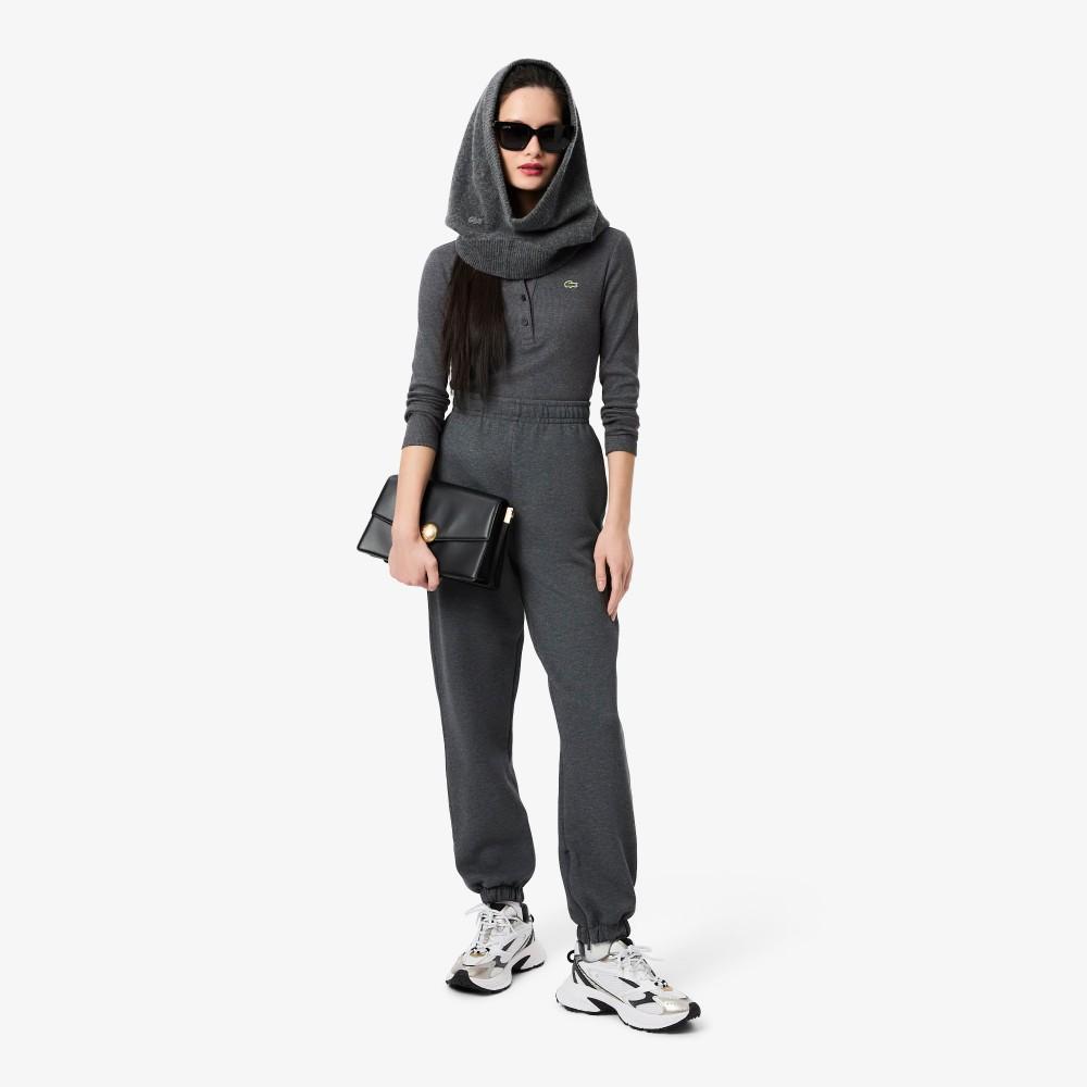 [Lacoste] Women's Ribbed Long-Sleeve Polo Shirt DF5281-55N050