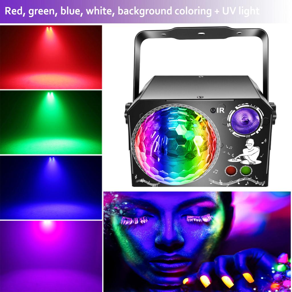 4-in-1 Party Lights Disco Ball Lights Dj Disco Lights Stage Lights Sound Activated Strobe Lights Christmas Wedding Home Decor
