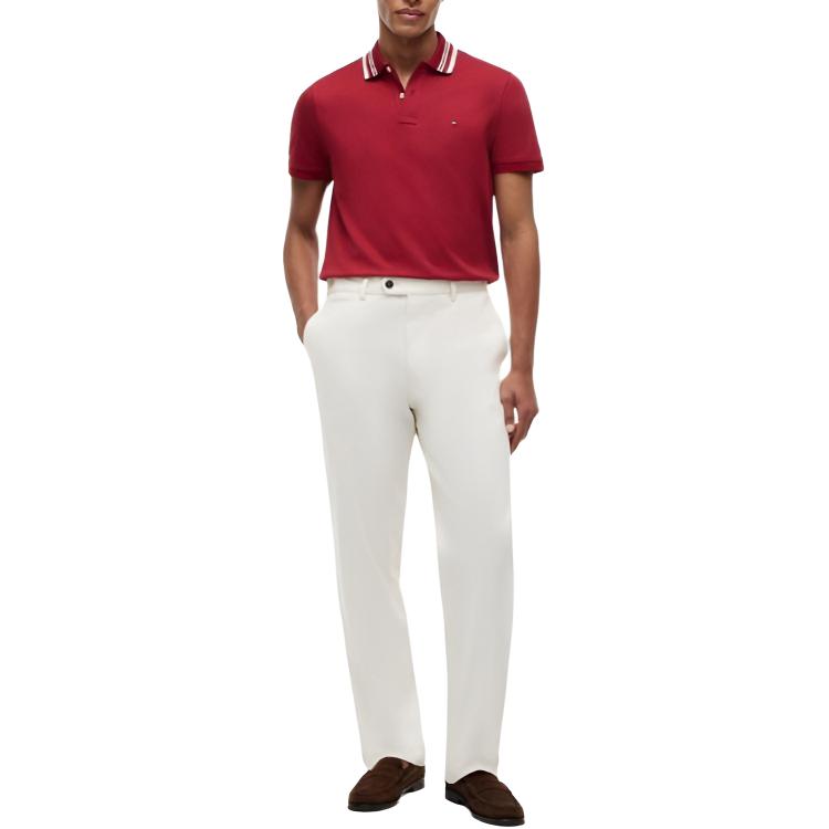 Tommy Hilfiger Solid Logo Short Sleeve Polo Shirt Men Tops MW44046000XIT