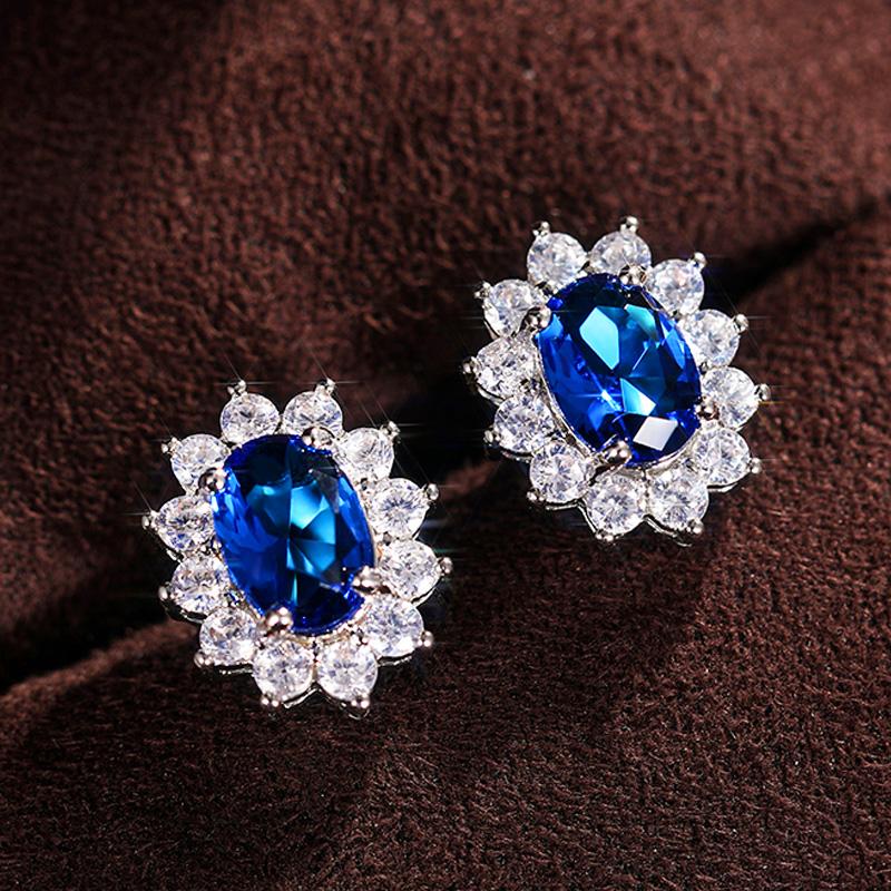 New Sunflower-shaped Colorful Stud Earrings for Women Bridal Engagement Wedding Party Earring Delicate Gift Statement Jewelry