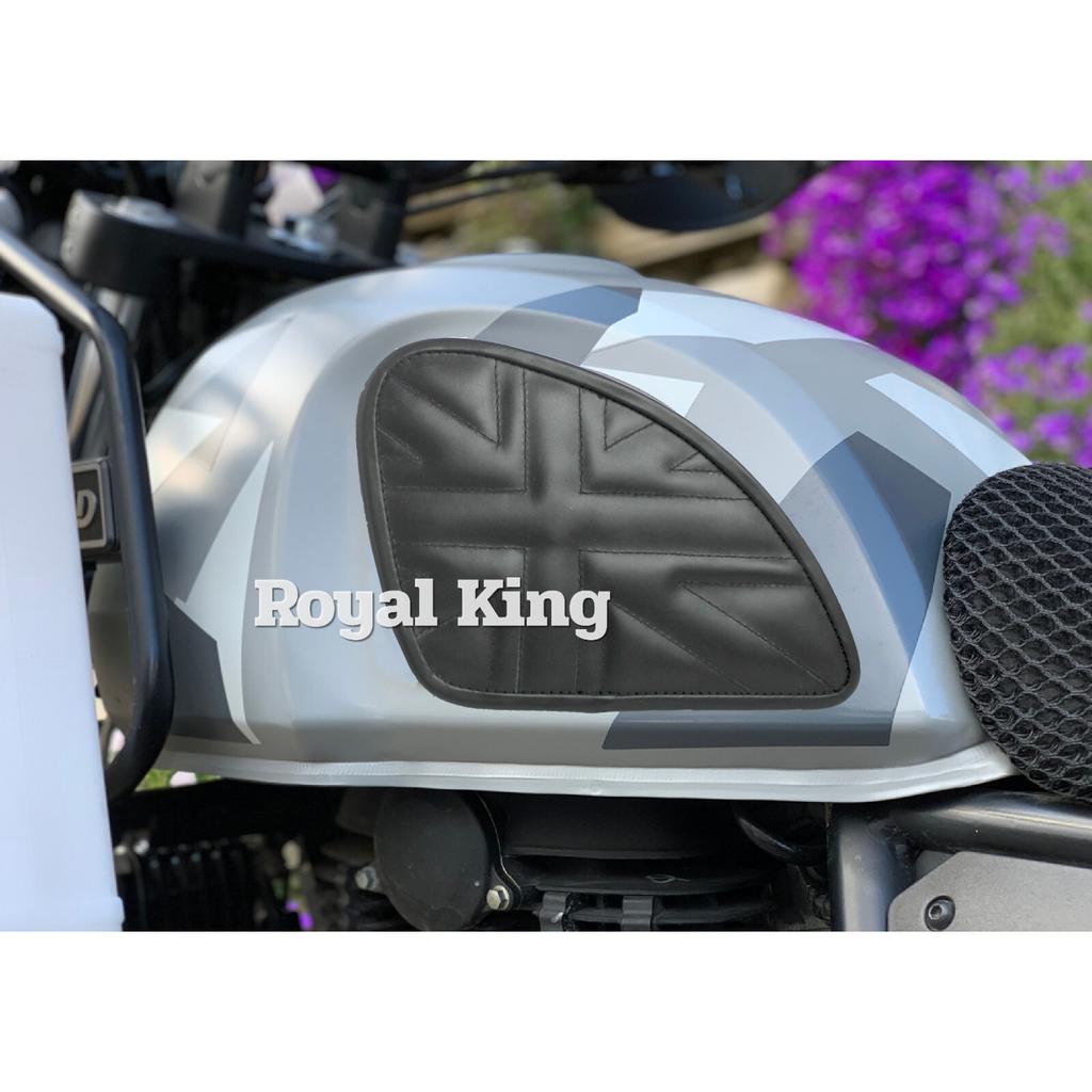 Union Jack "Black Leather Tank Pad" For For Royal Enfield Himalayan & Scram 411