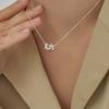 925 Sterling Silber 18 Karat Gold Glatter Kreis Liebe Anhänger Halskette Einfach Geformt Damen Geschenk Boutique Hochzeit Feiner Schmuck NK254
