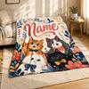 Four Cats with Name Coral Fleece Blanket