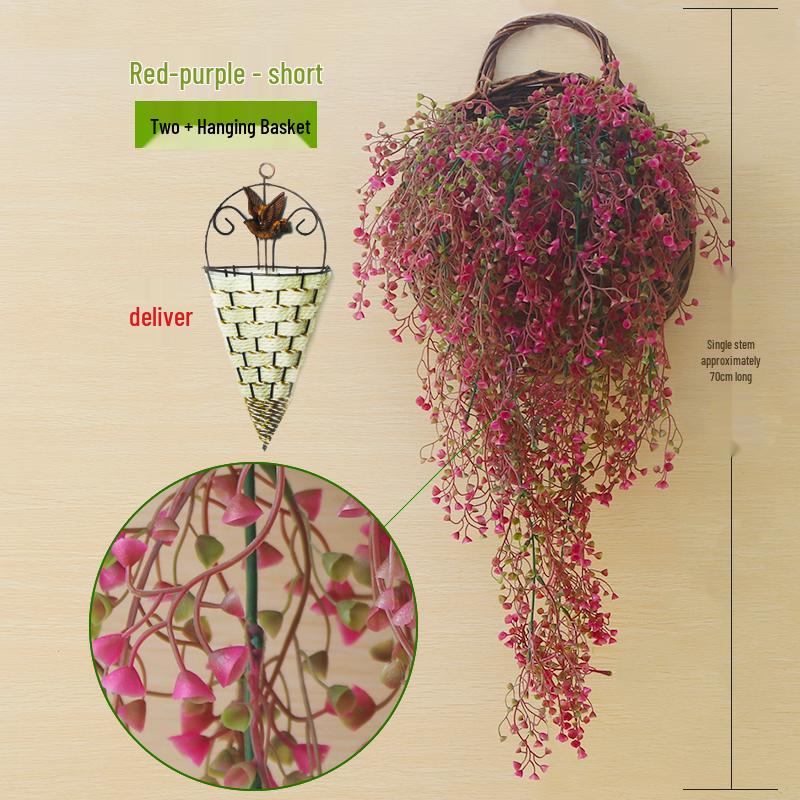 Golden Bell Willow Artificial Trailing Flower Vine for Indoor Wall Decoration