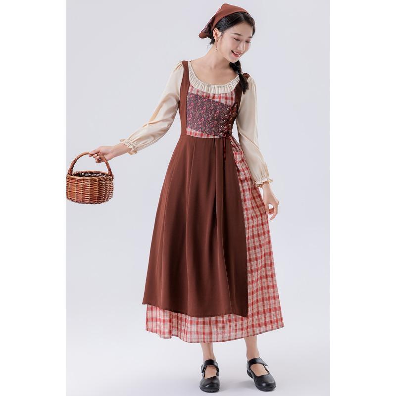 New parent-child girls' women's clothing, drama performances, pastoral farm maid adult clothes